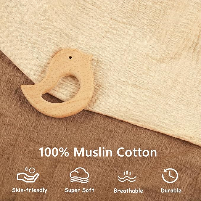 Hooyax Baby Changing Pad Cover 2-Pack, Muslin Soft Breathable Changing Table Pad Covers for Nursery, Easy Care Changing Pad Sheets for Girls and Boys(Brown, Wheat)