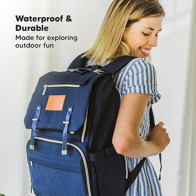 KeaBabies Diaper Bag Backpack and Portable Diaper Changing Pad - Waterproof Multi Function Baby Travel Bags - Waterproof Foldable Baby Changing Mat - Travel Diaper Change Mat - Lightweight Changing