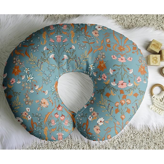 Sweet Jojo Designs Boho Wildflower Vintage Floral Girl Nursing Pillow Cover Baby Breastfeeding Slipcover Infant Newborn Nursery Bottle Breast Feeding Pillowcase (Pillow NOT Included) Paisley Bohemian