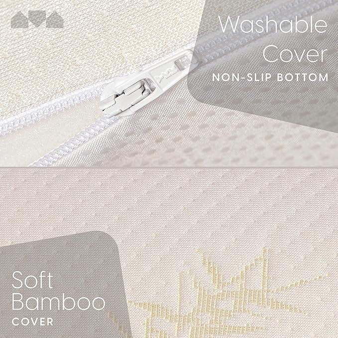 Milliard Bed Bumper Toddler Foam Bed Rail with Bamboo Washable Cover and Non-Slip Hypoallergenic Water Resistant, Kids, Adults and Seniors