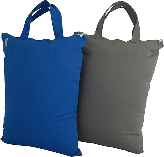 MOM & BAB Wet Bags for Baby | Travel | Cloth Diapers | Swimsuits and Towel | Wet Dry Bag for Breast Pump Parts, Gym, Yoga | Water & Odor Resistant (Blue&Gray)