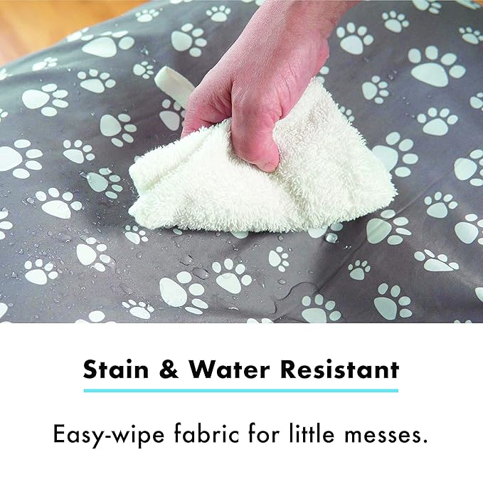 Nursing Pillow Cover for Baby Girls and Boys | Soft Water Resistant and Machine Washable Fabric | Unisex Grey Paw Print Design | Great for Breastfeeding and Bottle Feeding Mothers