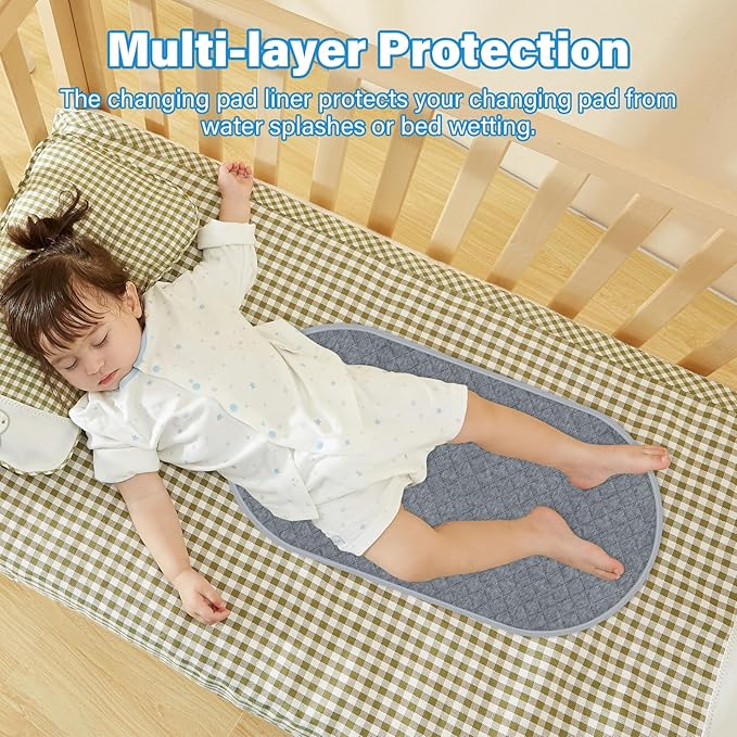 Baby Thicker Diaper Changing Quilted Pad Liner, Non-Slip 3 Pack Heavy Absorbency Reusable Incontinence Pads for Kids Changer Washable Underpads(YDLX)