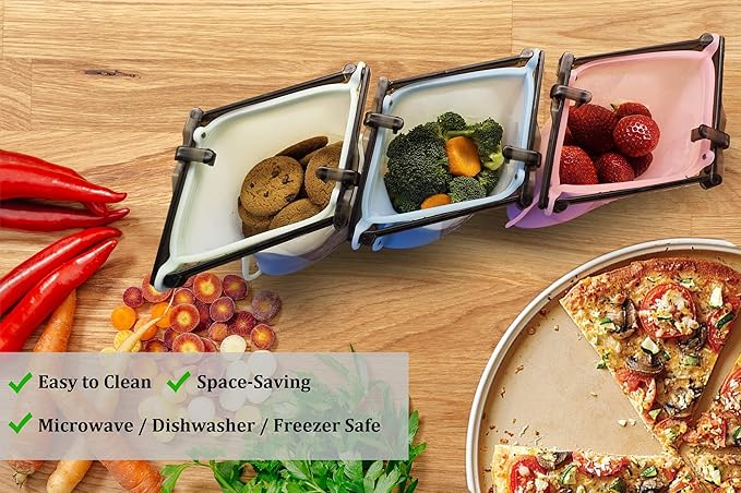 1/2 Gallon Large Reusable Stand-Up No Pop Open Wide Opening Thick Silicone Reduce Single-Use Plastic Dishwasher Safe Freezer Safe Food Bag Silicone Food Storage