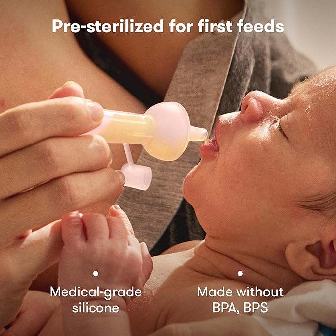 Frida Mom Colostrum Pump Adapter, Connects to Frida Manual Breast Pump to Catch Colostrum, Includes Adapter, 2 Colostrum Collectors, 6 Labels, Cleaning Brush & Cloth, Safe Materials, 11pc kit
