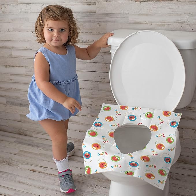 Sesame Street Potty Topper Disposable Stick-in-Place Toilet Seat Covers, 10 Count (Pack of 1)