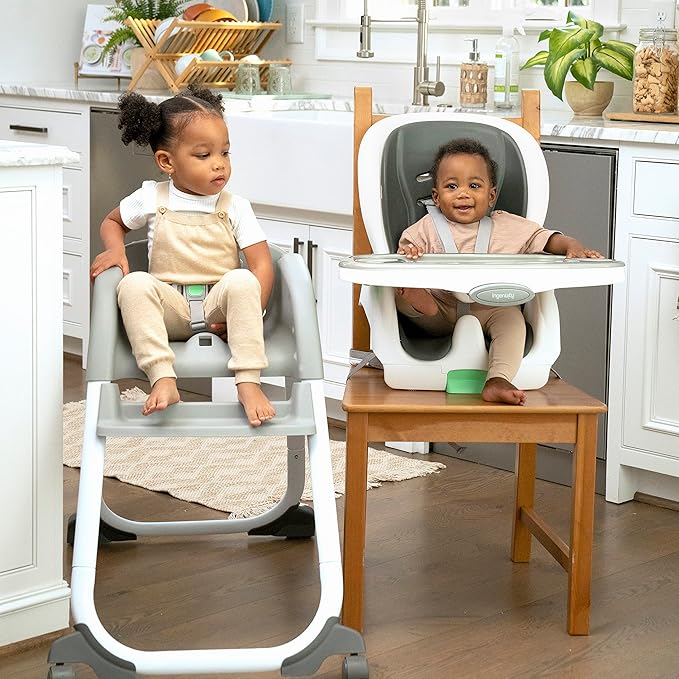 Ingenuity Full Course SmartClean 6-in-1 High Chair – SmartClean EVA Foam, 5 Point Safety Harness, 2 Dishwasher Safe Trays – Slate