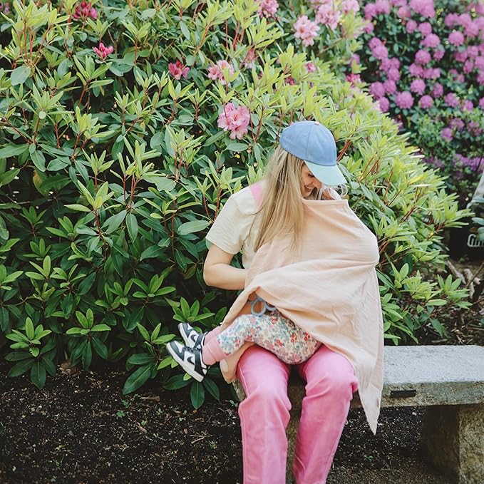 mushie Nursing Cover (Blush) | 100% Breathable Organic Cotton | Breastfeeding Privacy