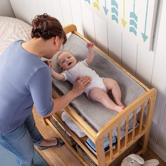 Boppy Changing Pad Cover, Gray Ribbed Minky