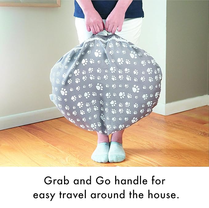 Nursing Pillow Cover for Baby Girls and Boys | Soft Water Resistant and Machine Washable Fabric | Unisex Grey Paw Print Design | Great for Breastfeeding and Bottle Feeding Mothers