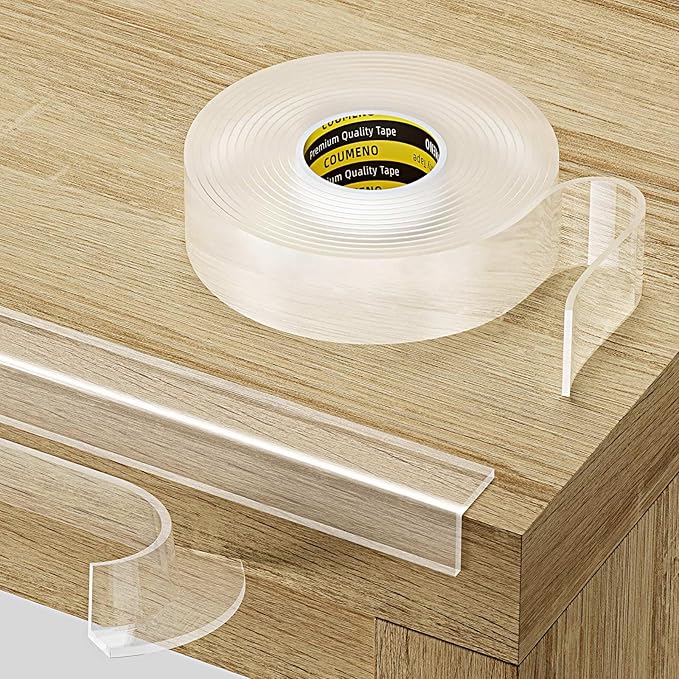 Clear Edge Protector & Corner Protectors, 0.8in（W x 6.6FT(L), Baby Proof Corner Guards for Sharp Edges, Safety Bumper Strip for Furniture, Drawers, Tables & Cabinets