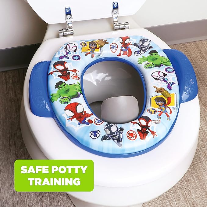 Spidey and His Amazing Friends "Team Up" Soft Potty Seat and Potty Training Seat - Soft Cushion,Baby-Potty Training,Safe,Easy to Clean,(Pack of 4)