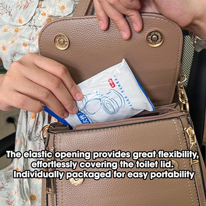 20PCS Plastic Toilet Seat Cover Cushion Protector Mat Large Pack, White Disposable Non-Woven Portable Little Individual Single Package for Adult Home Travel Children Training Environmental Protection