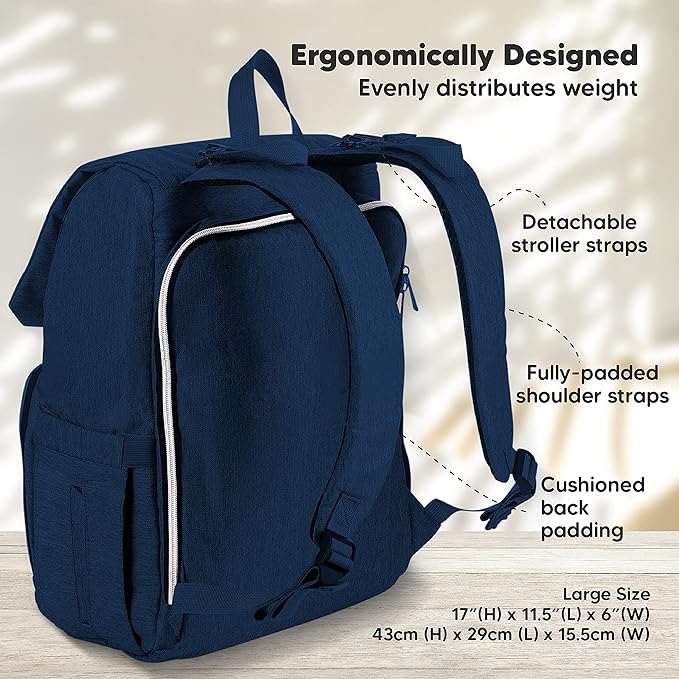 KeaBabies Diaper Bag Backpack and Portable Diaper Changing Pad - Waterproof Multi Function Baby Travel Bags - Waterproof Foldable Baby Changing Mat - Travel Diaper Change Mat - Lightweight Changing