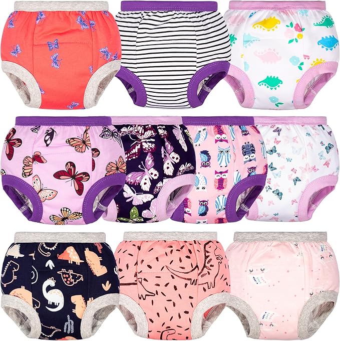 BIG ELEPHANT Potty Training Underwear, 100% Cotton Absorbent Unisex Toddler Pee Pants for Boys Girls