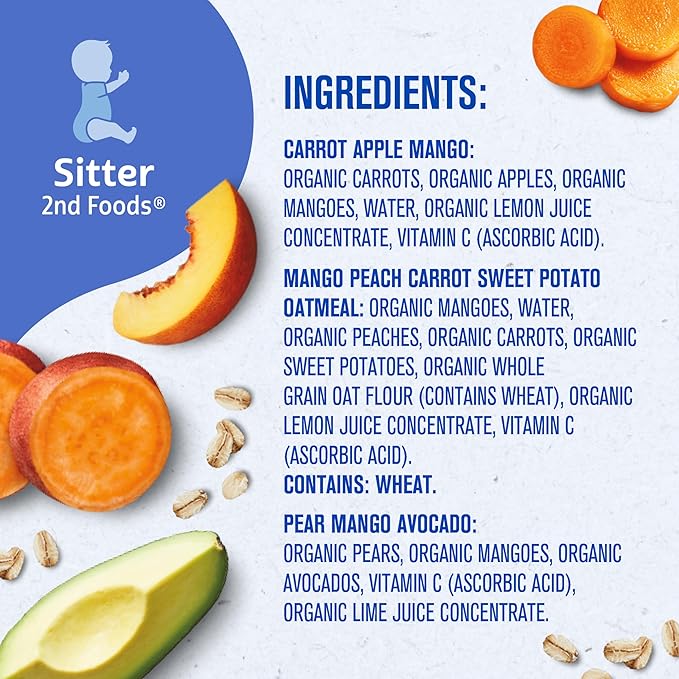 Gerber Stage 2 Baby Food, Organic, Baby Food Pouches, Puree Pouches, Non-GMO, No Artificial Flavors or Colors, 9-Pack