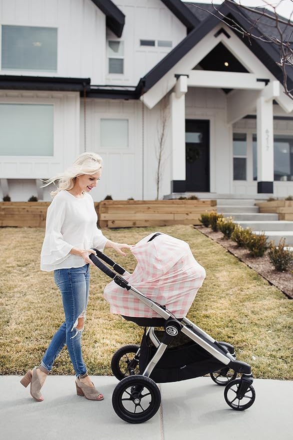 Copper Pearl Multi-Use Cover: Car Seat, Nursing, and Stroller Cover for Sun - Stretchy Fabric, All-Season Use, Stylish Designs, Easy Access for Moms - London