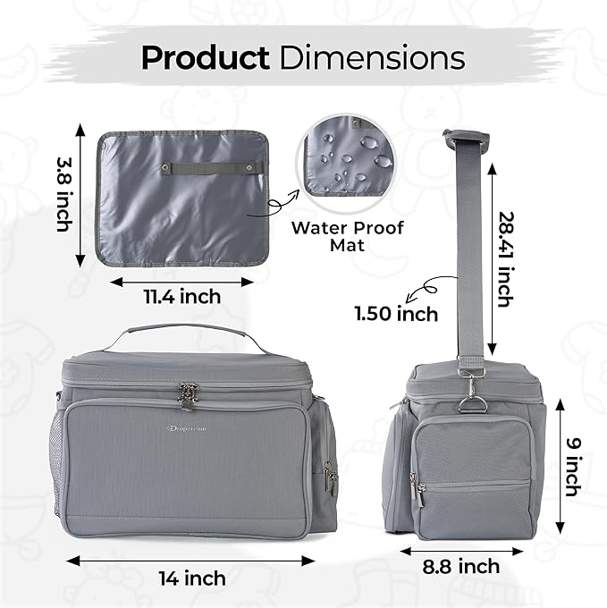 Breast Pump Bag Fit for Spectra S1 and S2, Wearable Breast Pump Bags with Milk Pack, Pumping Bag with Waterproof Mat for Pump Accessories, Bottle Bags for Travel and Family, Gray