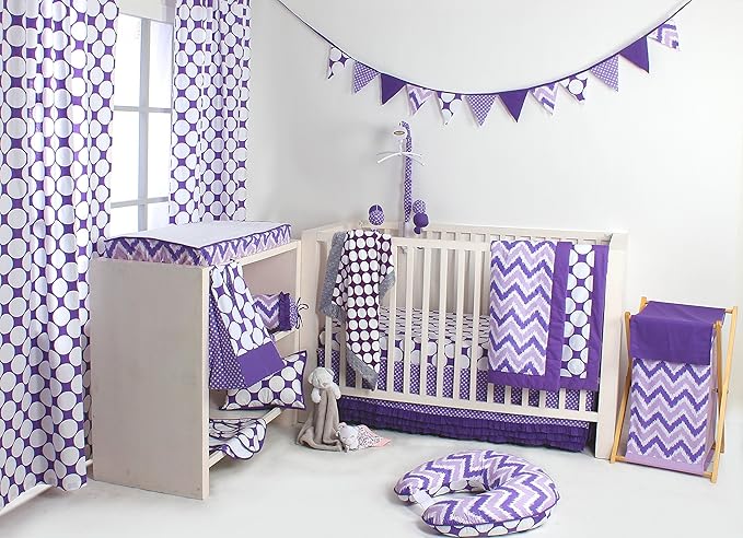 Bacati - Mix N Match Dots Diaper Stacker (Purple)