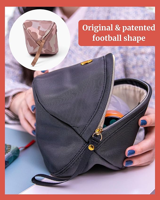 Wearable Breast Pump Bag - Fits Elvie, Willow, Momcozy and All Others - Beige Small Pump Bag with Wrist Strap – Hands-Free Pump Carrying Case and Storage for Travel