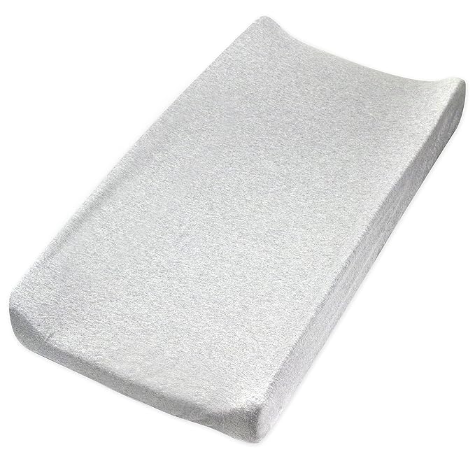 HonestBaby Girls Organic Cotton Changing Pad Cover, Light Gray Heather, One Size