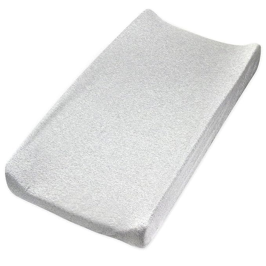 HonestBaby Girls Organic Cotton Changing Pad Cover, Light Gray Heather, One Size