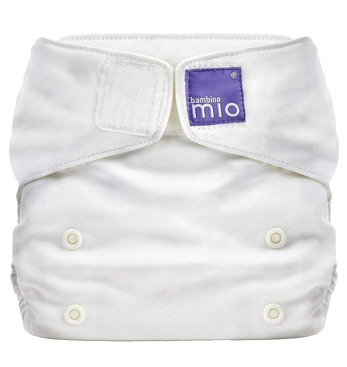 Bambino Mio, Miosolo Classic All-in-One Reusable Cloth Diaper, Adjustable Size, Eco Chemical Free Diaper, Marshmallow