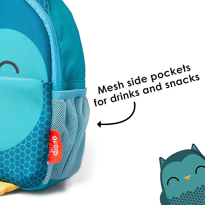 Diono Owl Character Kids Mini Back Pack Toddler Leash & Harness for Child Safety, with Padded Shoulder Straps for Child Comfort