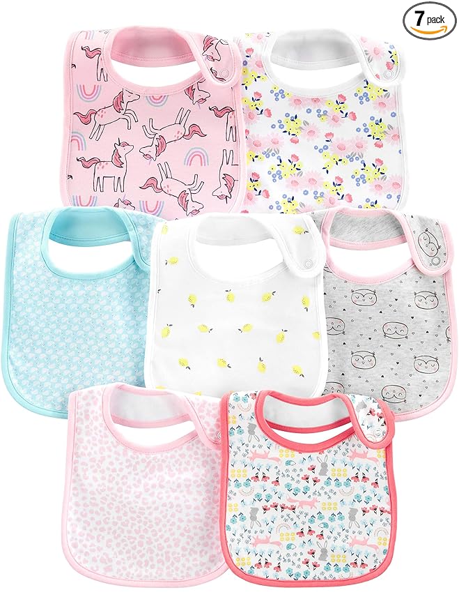 Simple Joys by Carter's Baby Girls' 7-Pack Teething Bibs