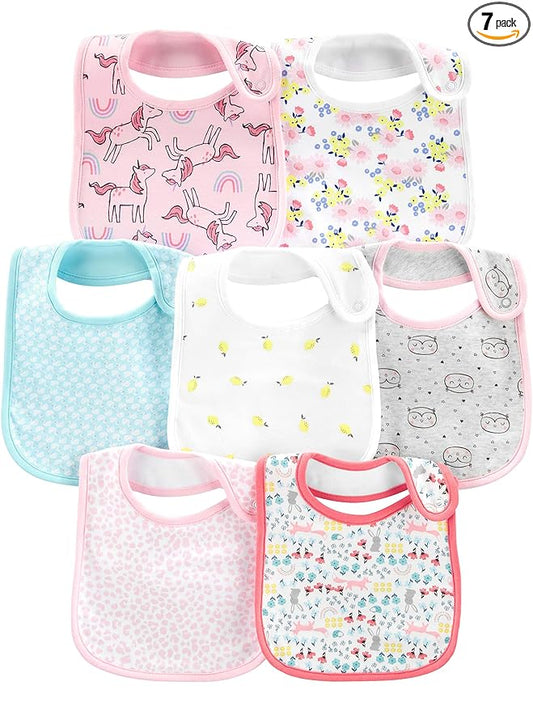 Simple Joys by Carter's Baby Girls' 7-Pack Teething Bibs
