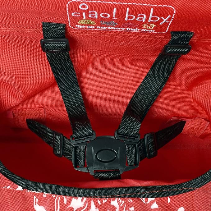 ciao! Baby Portable High Chair for Babies and Toddlers, Compact Folding Travel High Chair with Carry Bag for Outdoor Camping, Picnics, Beach Days, and More (Red)
