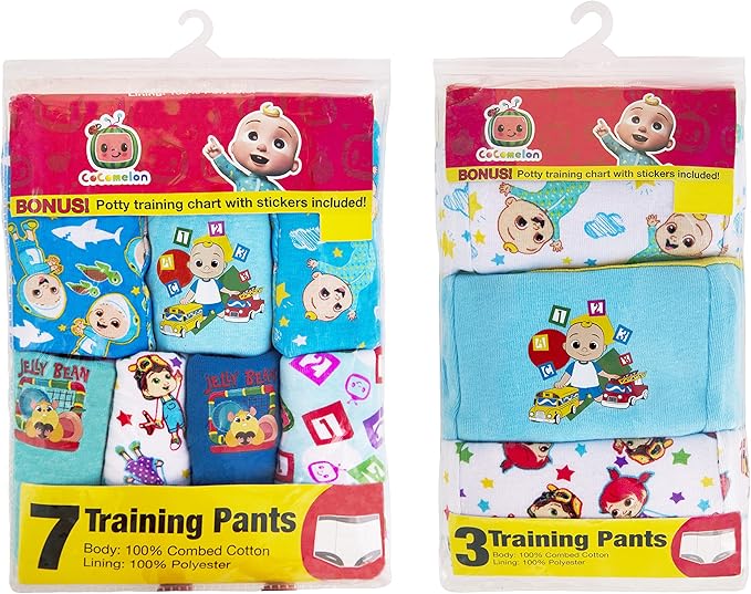 CoComelon unisex-baby Amazon Exclusive Toddler Potty Training Pants With Stickers and Success Tracking Chart