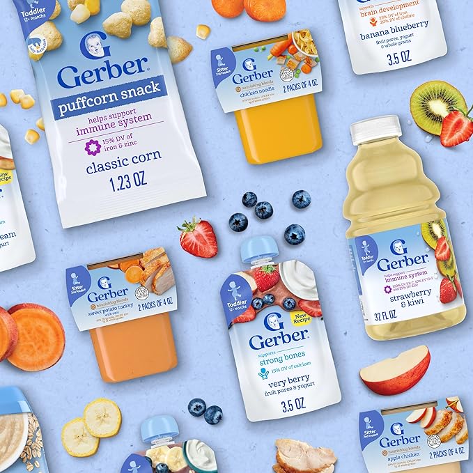 Gerber Stage 2 Baby Food, Sweet Potato Turkey with Oats Puree Tub, Nourishing Blends, No Added Colors or Flavors, Baby Puree, 2-Pack