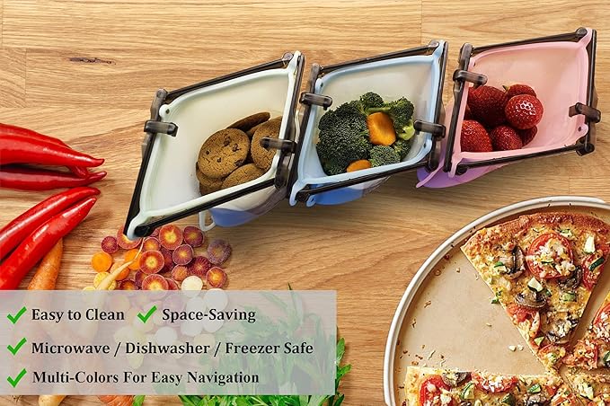 Reusable Silicone Airtight Food Storage Bags 4 pack of 33 Oz/4 Cups Leakproof Odorless Dishwasher Safe Stand-Up Easy Dry Microwavable Freezer Bag
