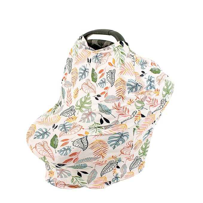Bebe au Lait 5-in-1 Multi-Use Cover: Nursing Covers for Breastfeeding, Infinity Scarf, Nursing Shawl, Car Seat Cover, Shopping Cart Cover, Carrier Cover, Privacy Nursing Cover - Tropicana