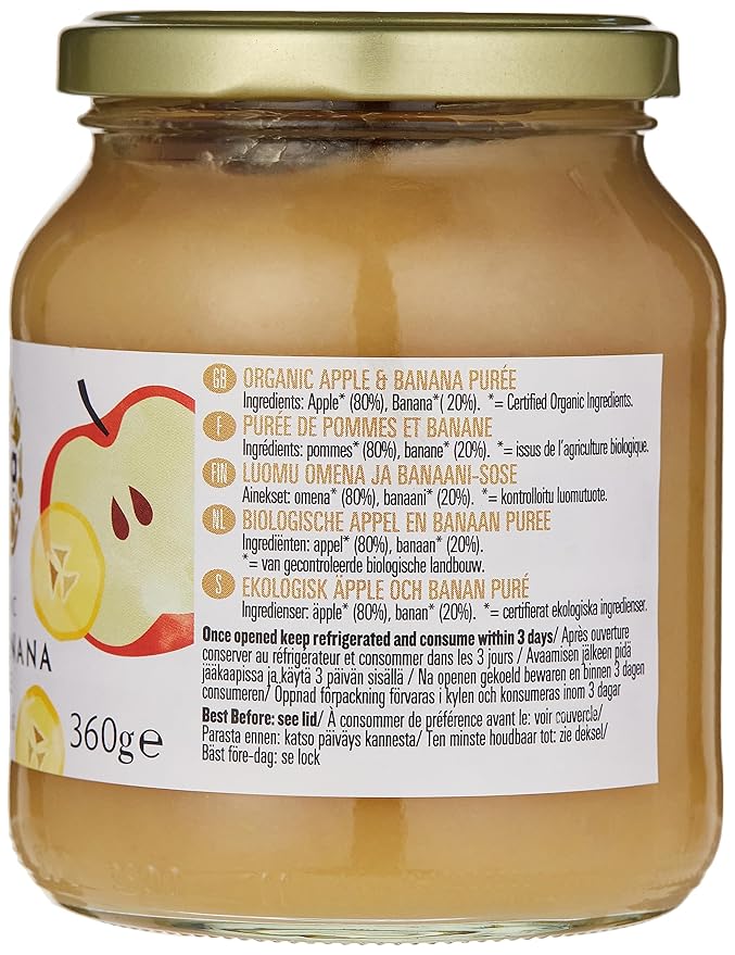 BIONA Organic Apple & Banana Puree, 360 GR