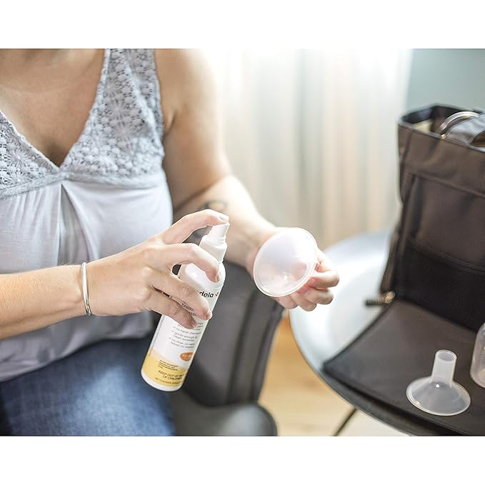 Medela 2 PersonalFit Flex Replacement Connectors for Pump in Style MaxFlow, Swing Maxi & Freestyle Breast Pumps + Quick Clean Breast Pump Sanitizer Spray, 8 Fluid Ounces
