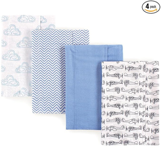 Hudson Baby Unisex Baby Cotton Flannel Burp Cloths, Airplane, One Size