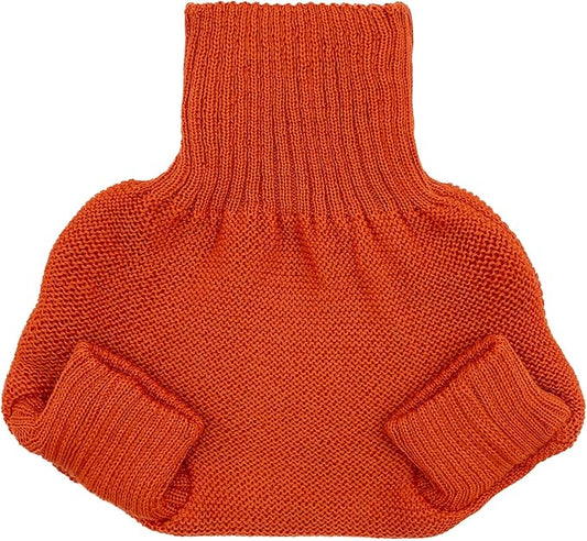 EcoAble Merino Wool Diaper Cover – Organic Overnight Knit Cover | Breathable Natural Fiber | Ideal for Fitted Cloth Diapers (EU62-68, Orange)