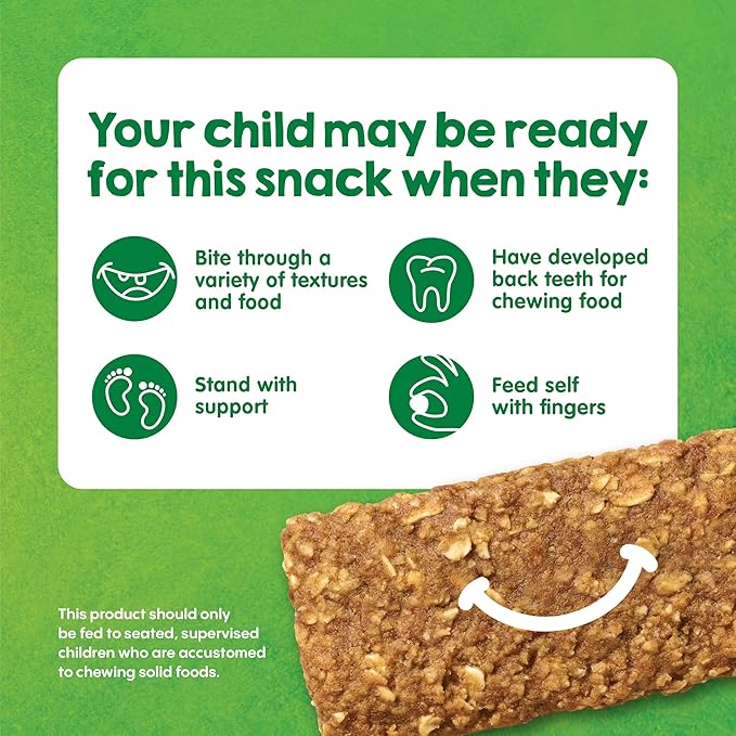 HAPPYTOT Organics Fiber & Protein Soft-Baked Oat Bars Toddler Snack Apple & Spinach, 0.88 Ounce Bars, 5 Count Box (Pack of 6)