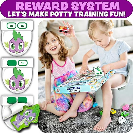 LIL ADVENTS Potty TIME Adventures Toddler Potty Training Sticker Chart Advent Calendar for Toddler Blind Box, Potty Reward Chart 14 Wooden Stacking Block Toys, Activity Board, My Little Pony Toys