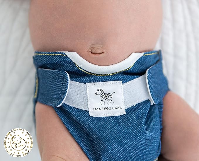 Amazing Baby Hybrid Cloth Diaper Cover/Swim Diaper, Newborn, Sz 1 (8-15 lbs), Use Boosties Disposable or Reusable Inserts, Blue Jean, SmartNappy Set: Cover + Tri-Fold + Booster Pad (Pack of 2)