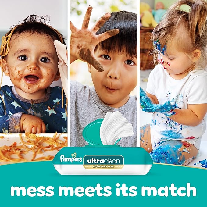 Pampers Pull On Cruisers 360° Fit Disposable Baby Diapers Size 5, 128 Count with Free & Gentle Baby Wipes 12 Flip-Top Packs (936 Wipes Total)