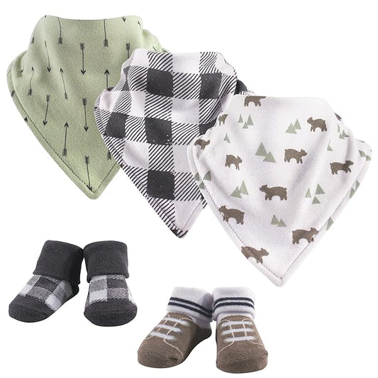 Yoga Sprout Bandana Bib & Accessory Set, 5 Piece, Bear