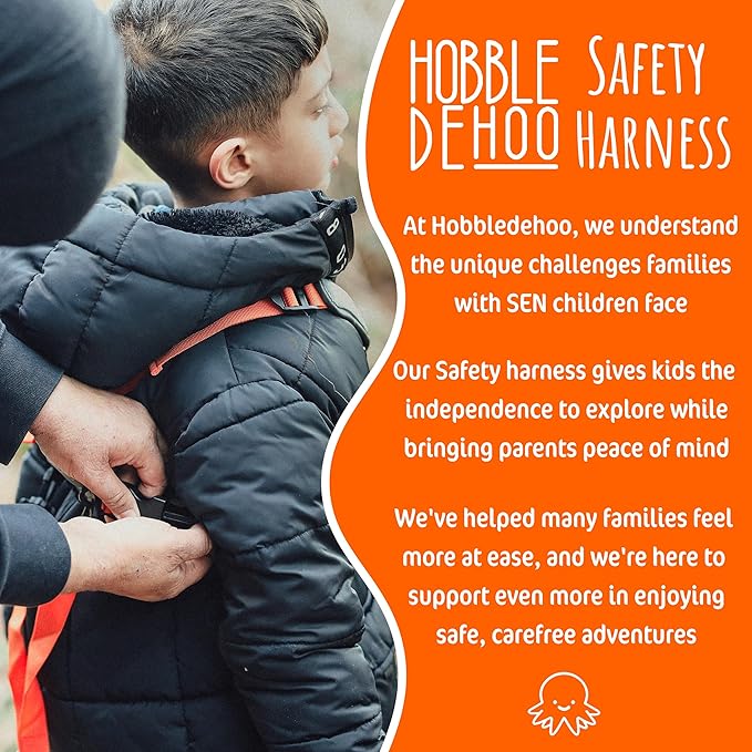 Hobble De Hoo Autism Safety Harness with leash for Kids 2–7 | Walking Safety Vest with Grab Handles for Wandering Prevention