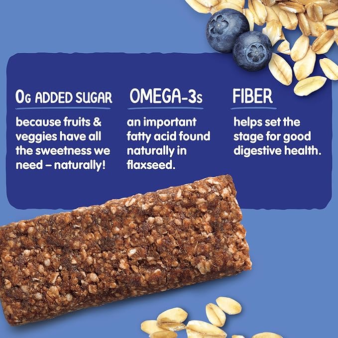 Happy Tot Organics Super Foods Oat Bars, Blueberries & Oatmeal, 5 Count (Pack of 6)
