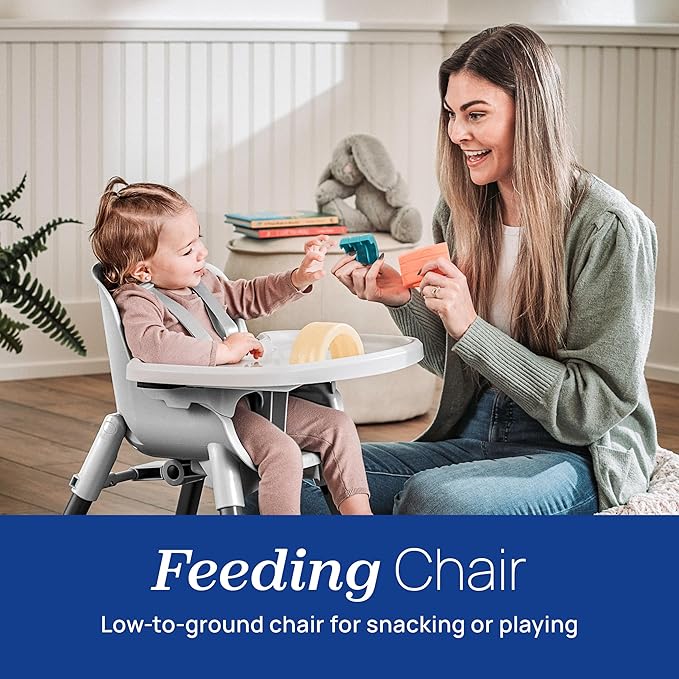 Chicco Zest 4-in-1 Folding High Chair, Feeding Chair, Toddler Chair and Youth Stool, Multi-Use Easy Clean High Chair, Capri/Blue