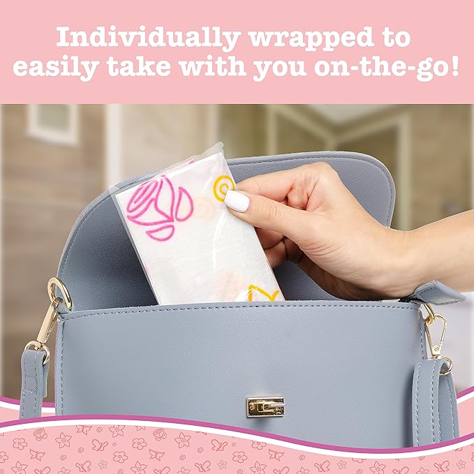 Potty Shields Toilet Seat Covers Disposable (20 Pack, Floral) - XL Waterproof Toilet Cover for Toddlers, Kids & Adults - Portable & Individually Wrapped for Travel, Potty Training & Public Restrooms