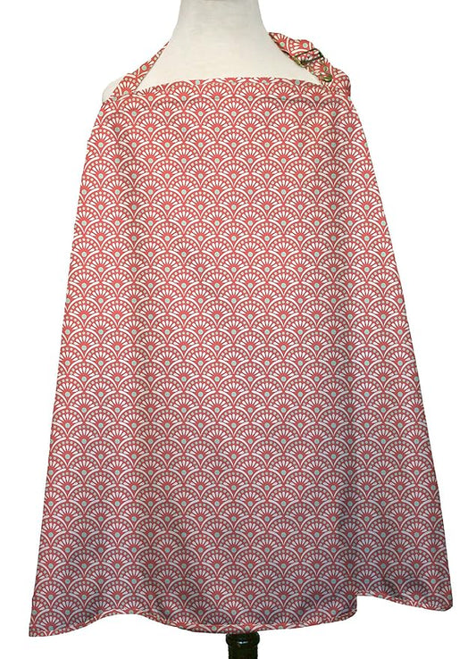 Coral Scallop Designer Breast Feeding Nursing Cover by The Peanut Shell