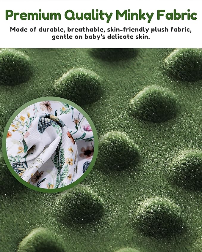 BOMOLOUR Seat Cover Compatible with Bumbo and Nuby Seat, Removable Breathable Baby Floor Seat Cover for Boys and Girls, Seat Not Included (Green Butterfly)